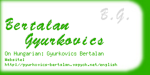 bertalan gyurkovics business card